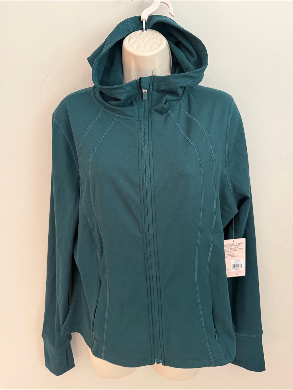 Danskin Forest Green Winter Tech Hooded Zip Lux Yoga Jacket Size Large